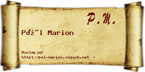 Pál Marion névjegykártya